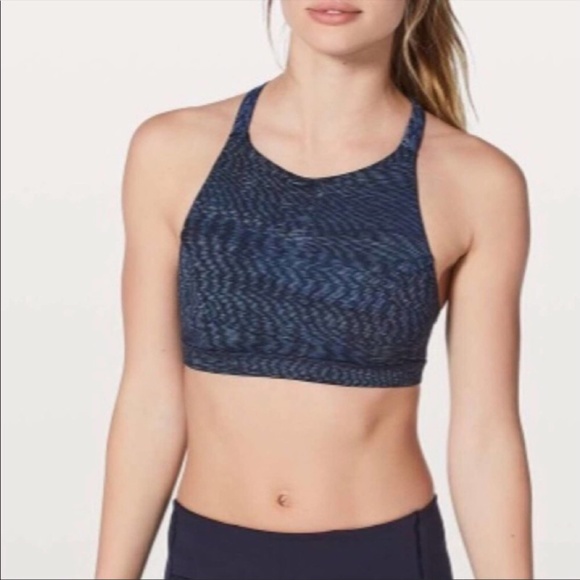 Lululemon Slide With Me Bra Size 8 Linear Navy Multi 2872 - Picture 2 of 7